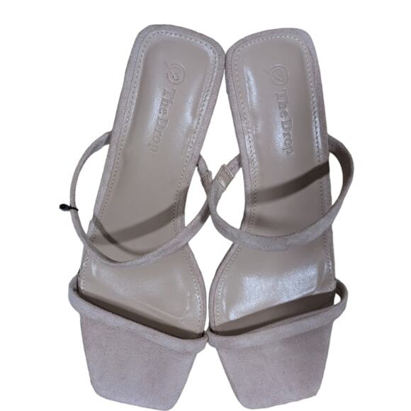 NWT The Drop blush pink Avery strappy faux suede chunky heel - Picture 3 of 7